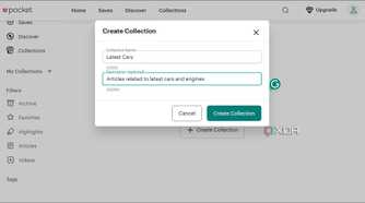 Create collections on Pocket