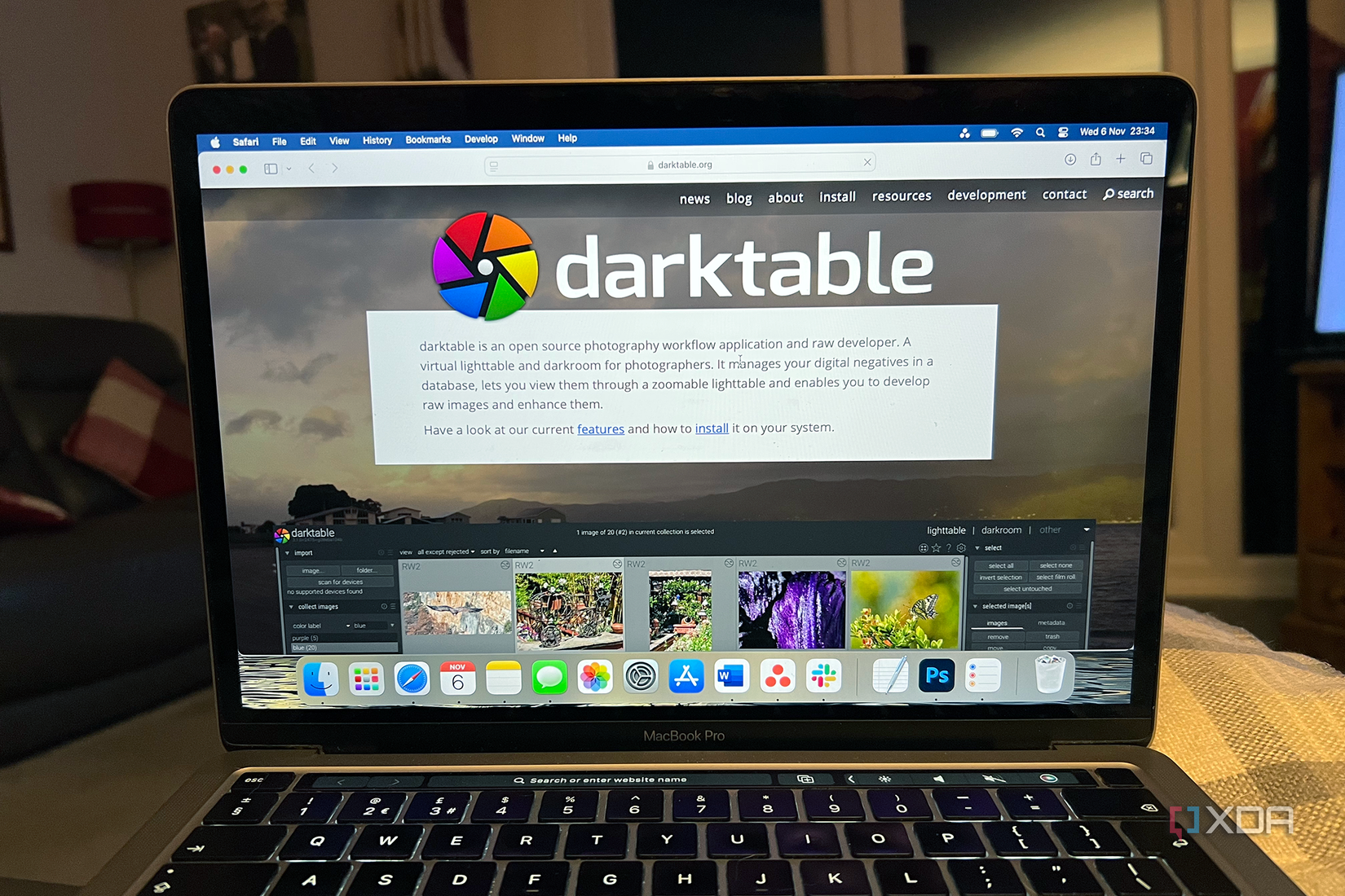 marketable photography editing software on a MacBook laptop
