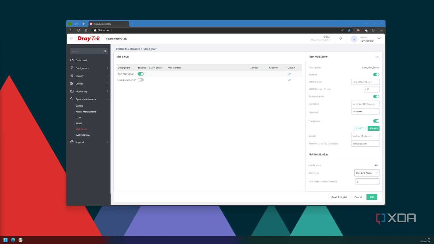 setting up device monitoring on a switch