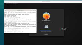 Selecting a boot drive in the macOS Recover environment running inside a Docker container