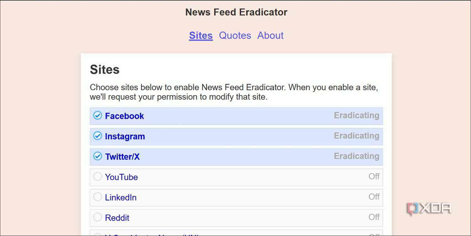 Enable News Feed Eradicate