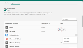 Family Safety App block Copilot