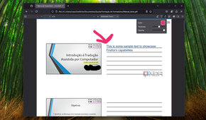Screenshot of Mozilla Firefox displaying a PDF file and using the pen tool