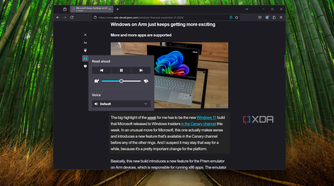 Screenshot of Mozilla Firefox showing the red aloud menu in reading mode