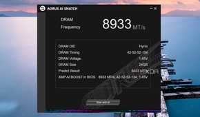screenshot of gigabyte aorus ai snatch ram training utility