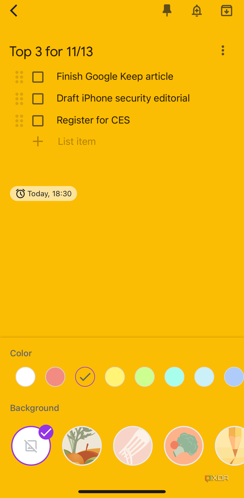 Google Keep Top 3