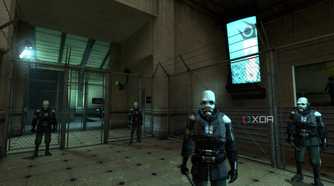 A soldier talking to the player