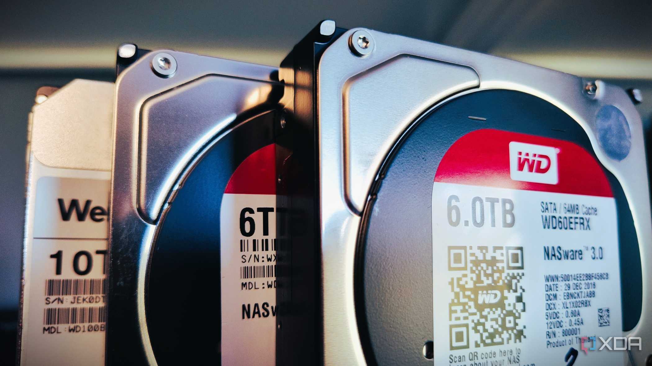 wd red drives lined up