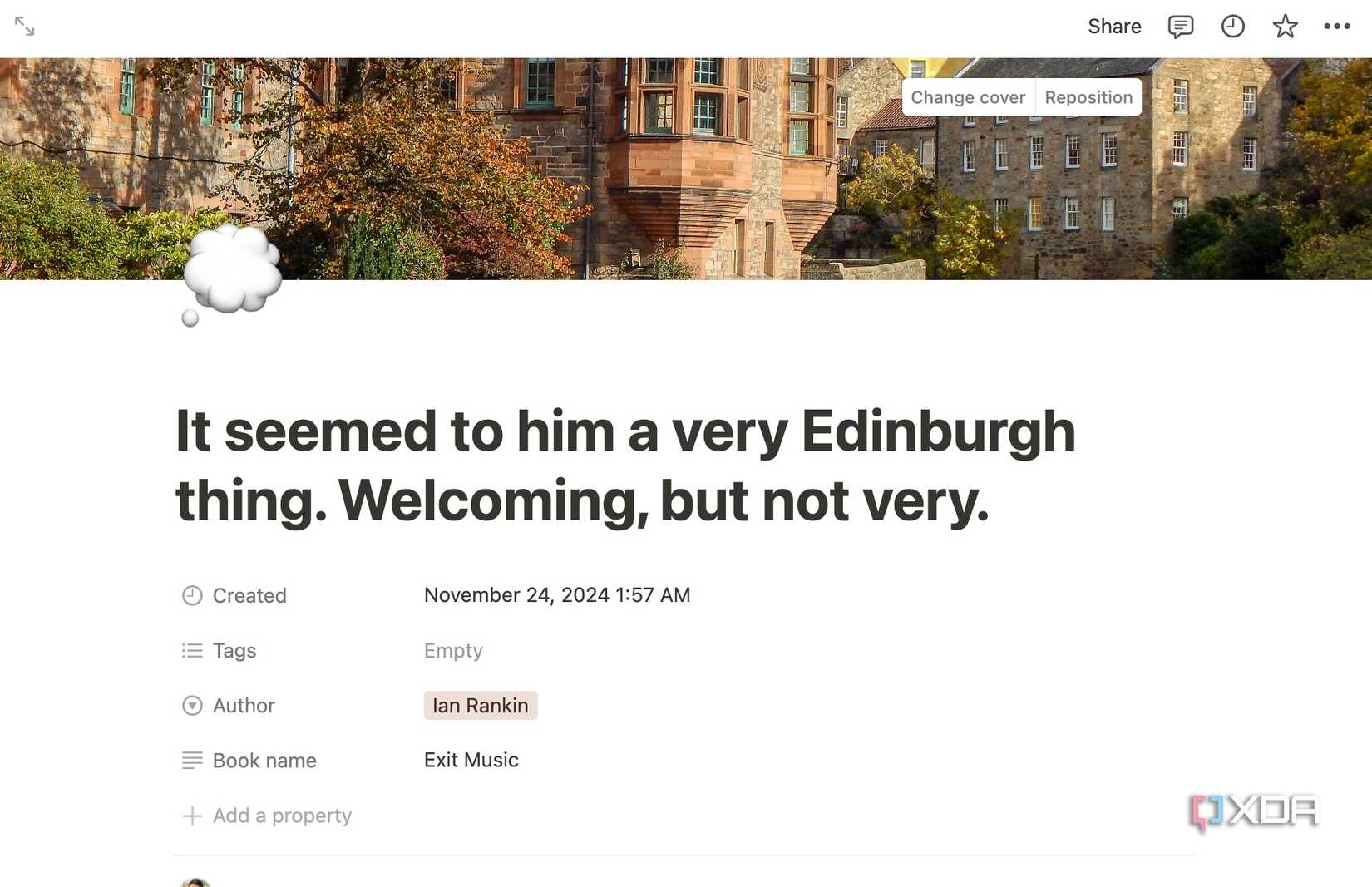 add quotes in Notion