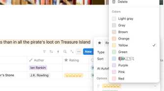 add stars in Notion