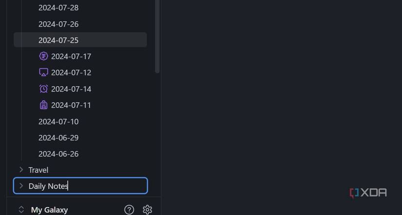 create a folder for daily notes