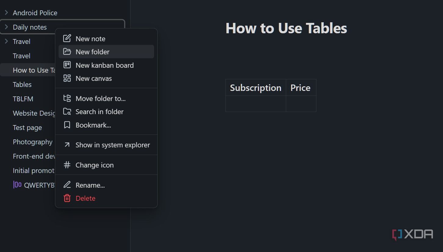 create sub-folders in Daily notes