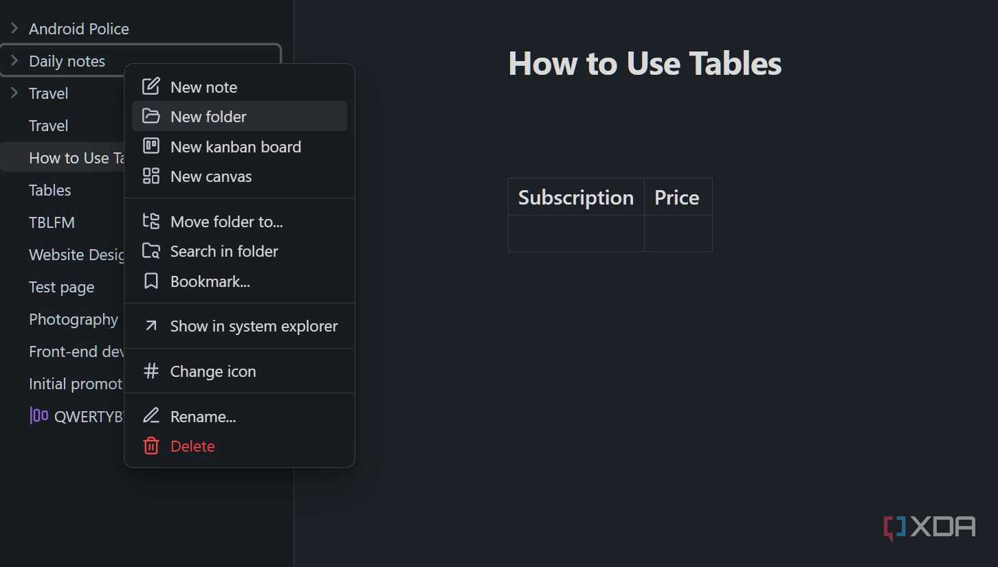 create sub-folders in Daily notes