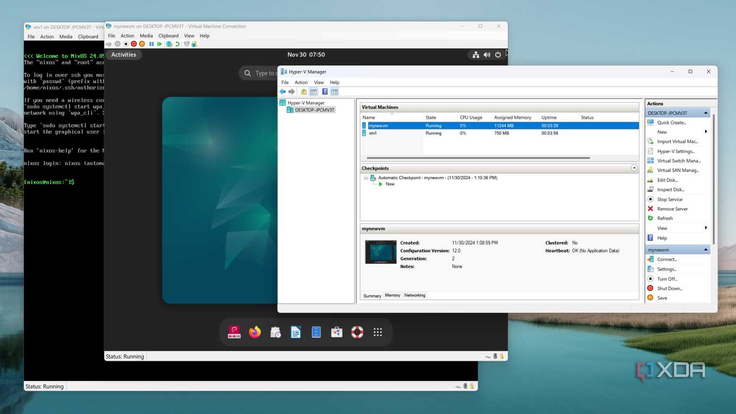 Running NixOS and Debian using Hyper-V