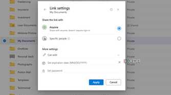 Set password in OneDrive