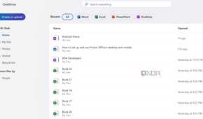 OneDrive home on web