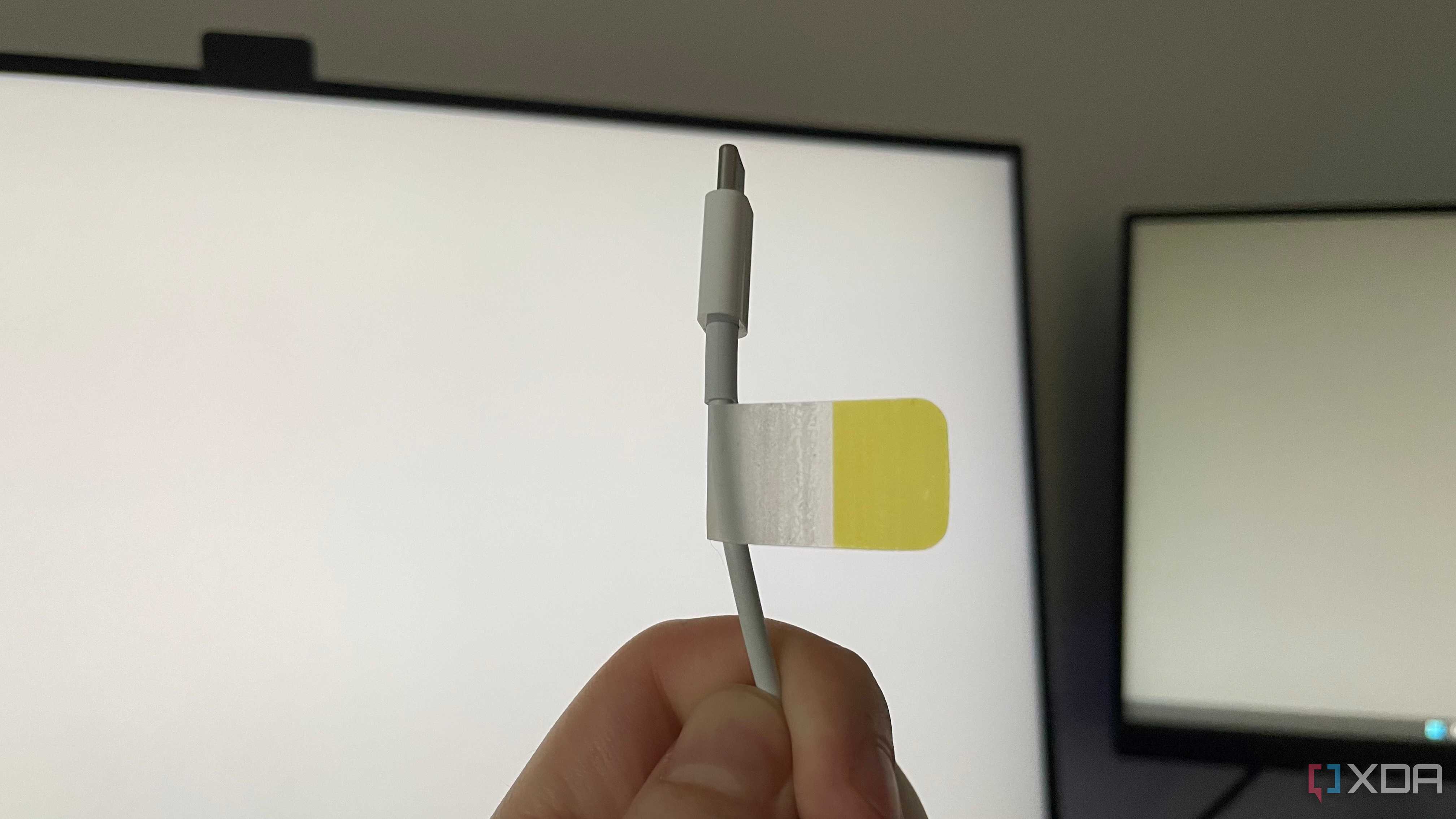 A marked USB-C cable