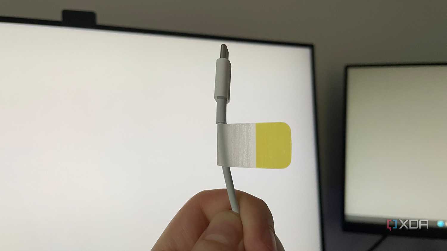 A marked USB-C cable