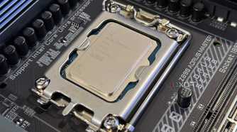 An image of an Intel Core Ultra 9 285k installed on a motherboard socket.