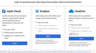 Joplin cloud storage options