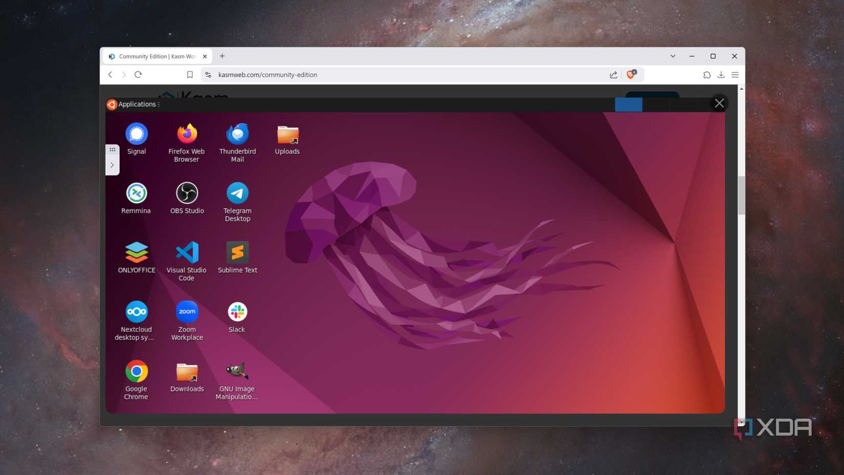 The Kasm Workspaces UI