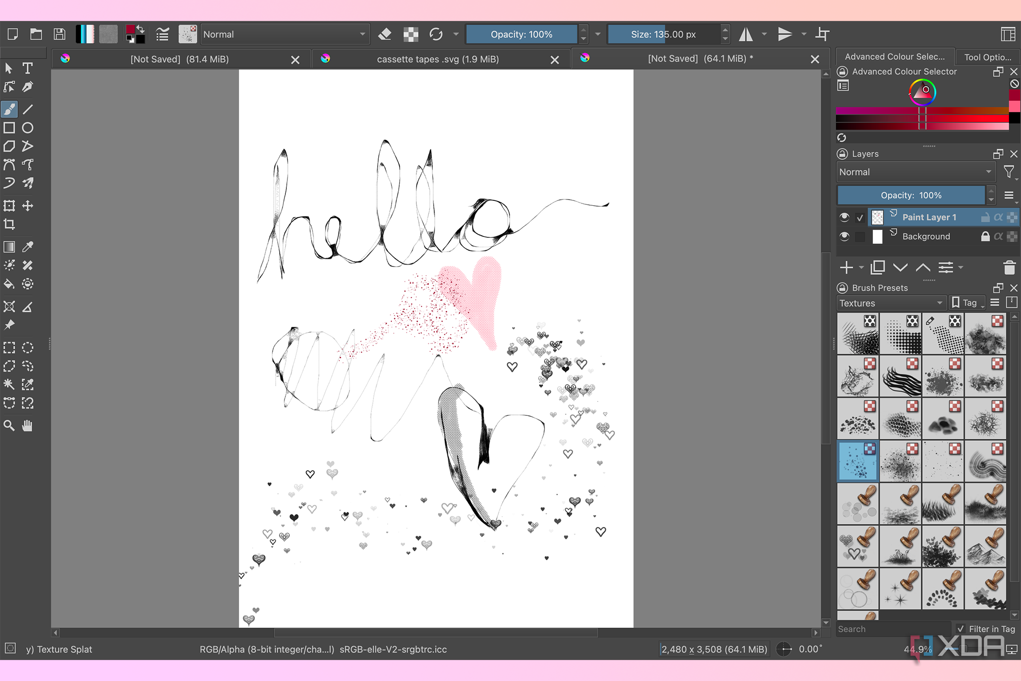 Texture brushes in Krita