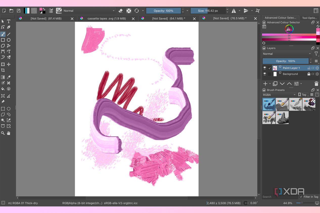 Krita 3D paint brushes
