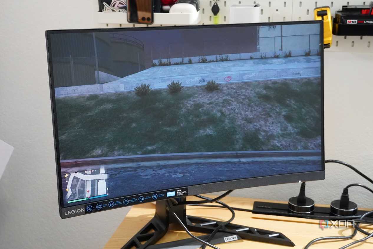 A game being played on a Lenovo monitor.