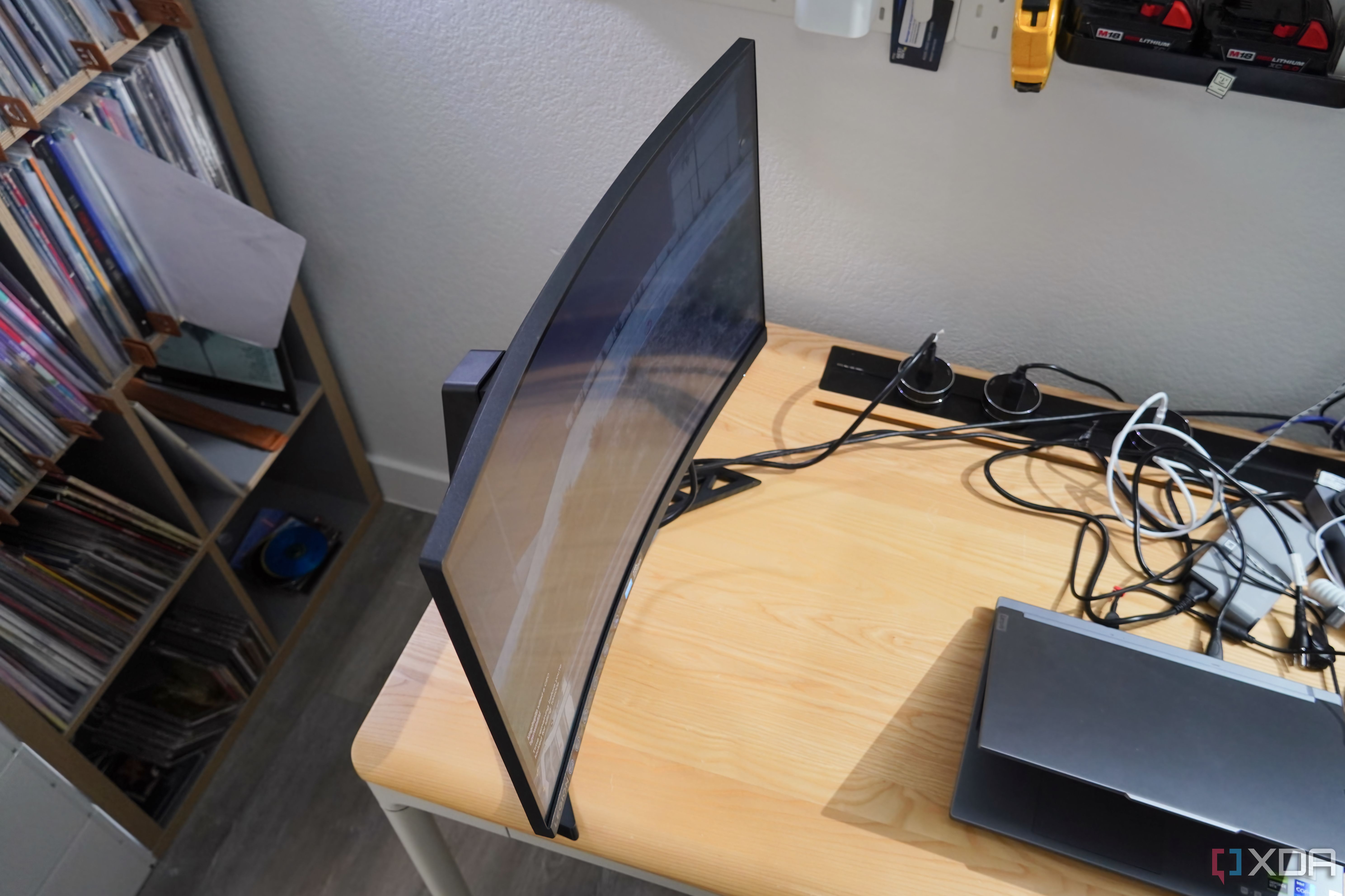 The curve of the Lenovo Legion monitor.