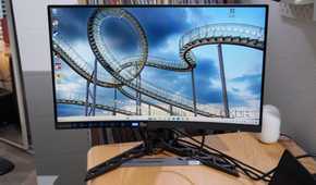 The Lenovo Legion monitor on a desk.