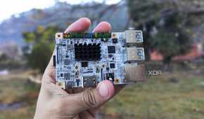 A person holding a Libre Computer Alta SBC