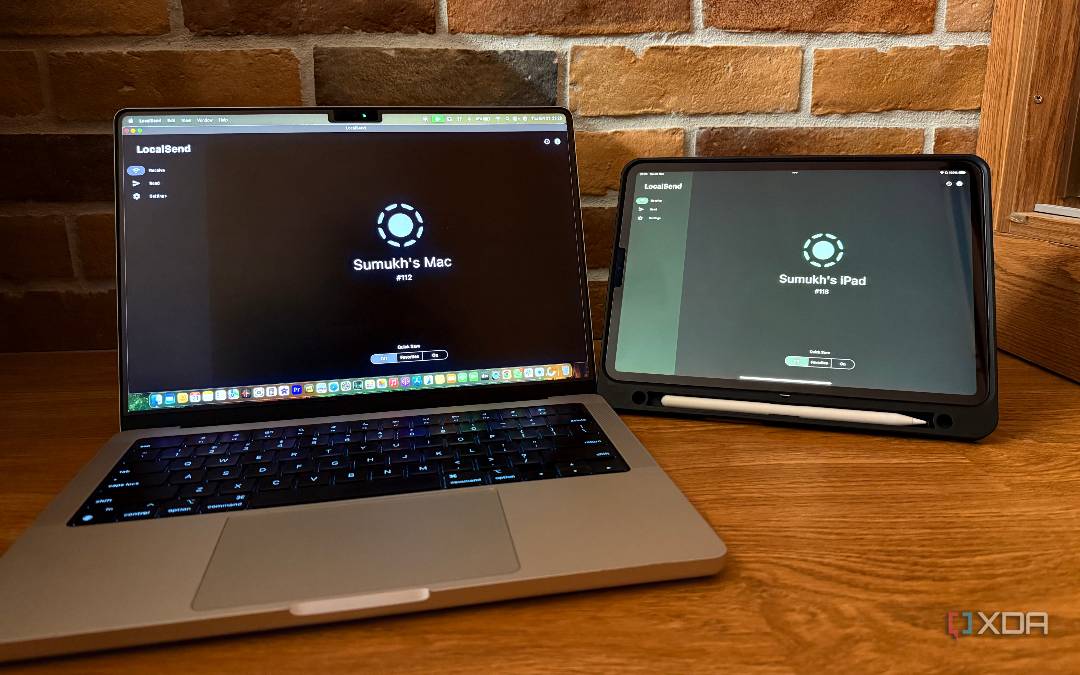 LocalSend running on a Mac and an iPad