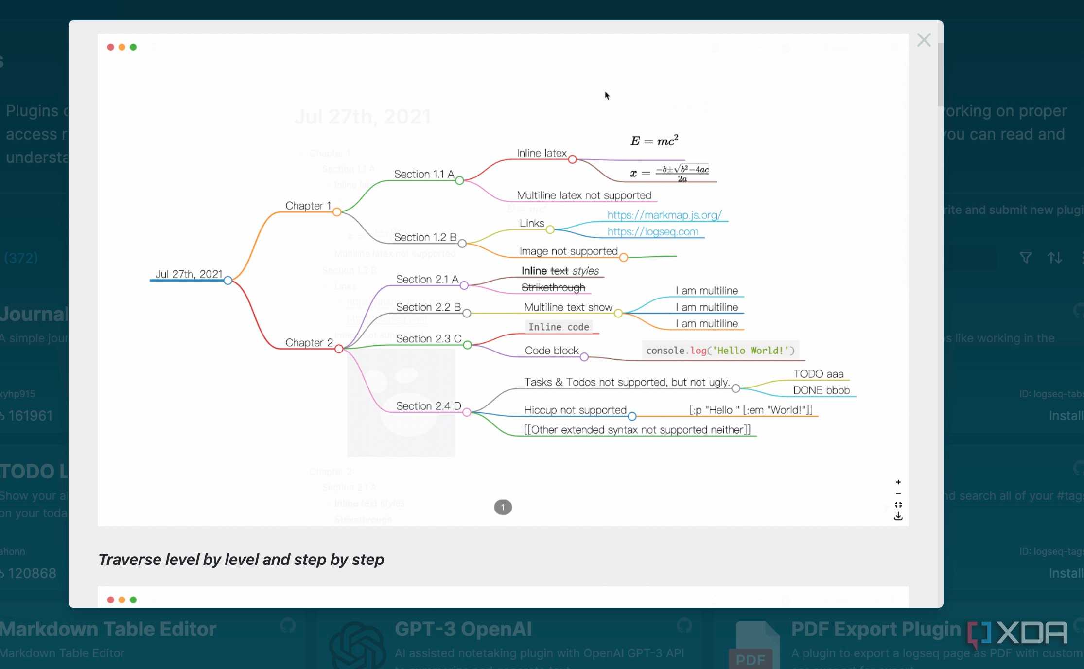 Logseq mind map plugin