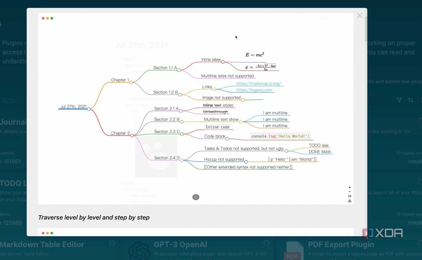 Logseq mind map plugin