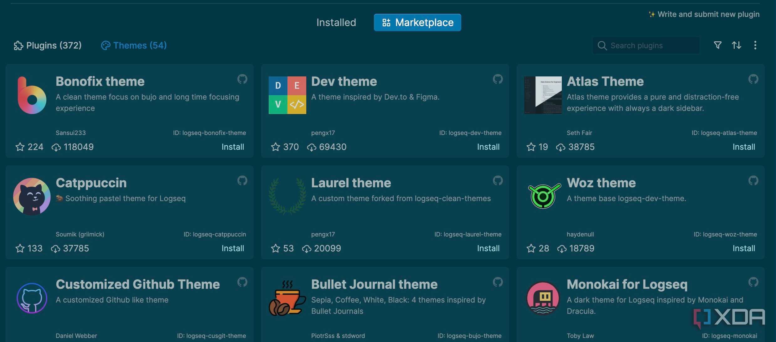Logseq theme store