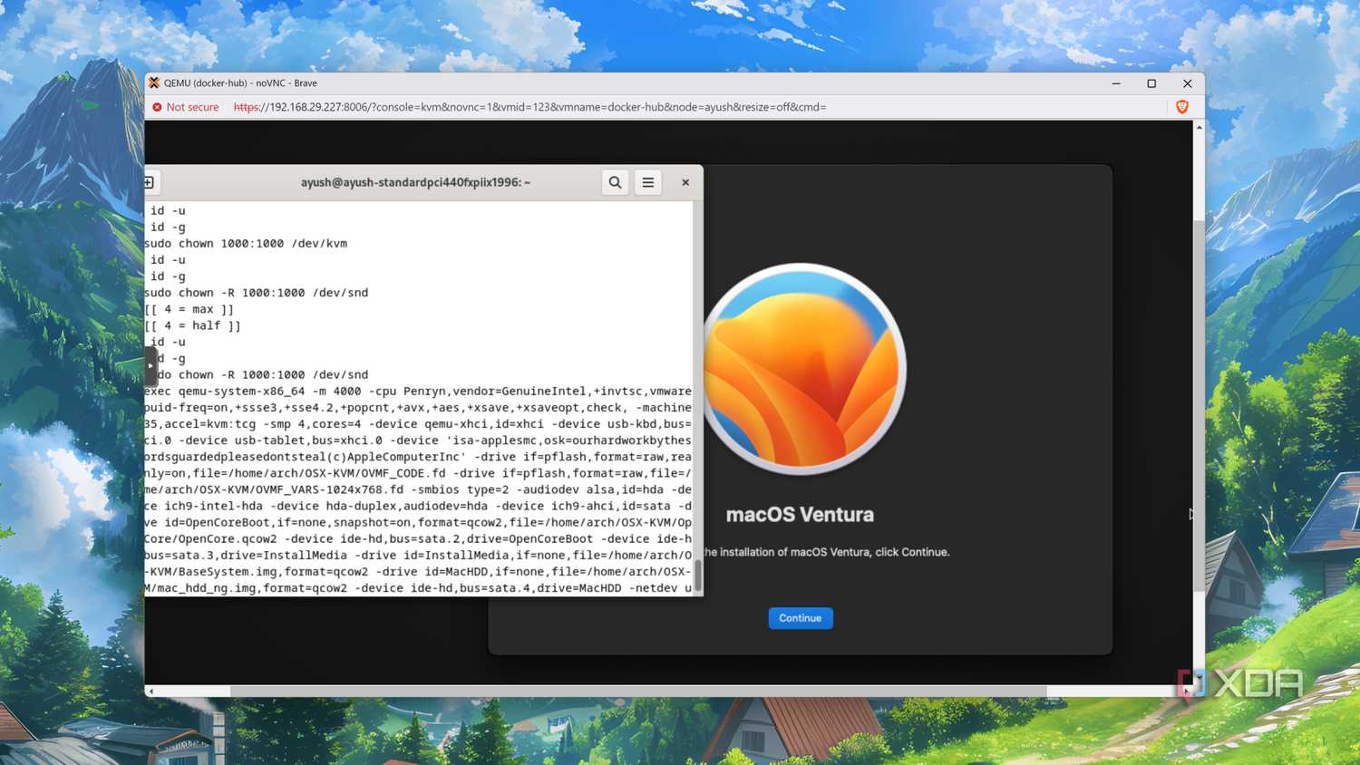 Running macOS inside Docker
