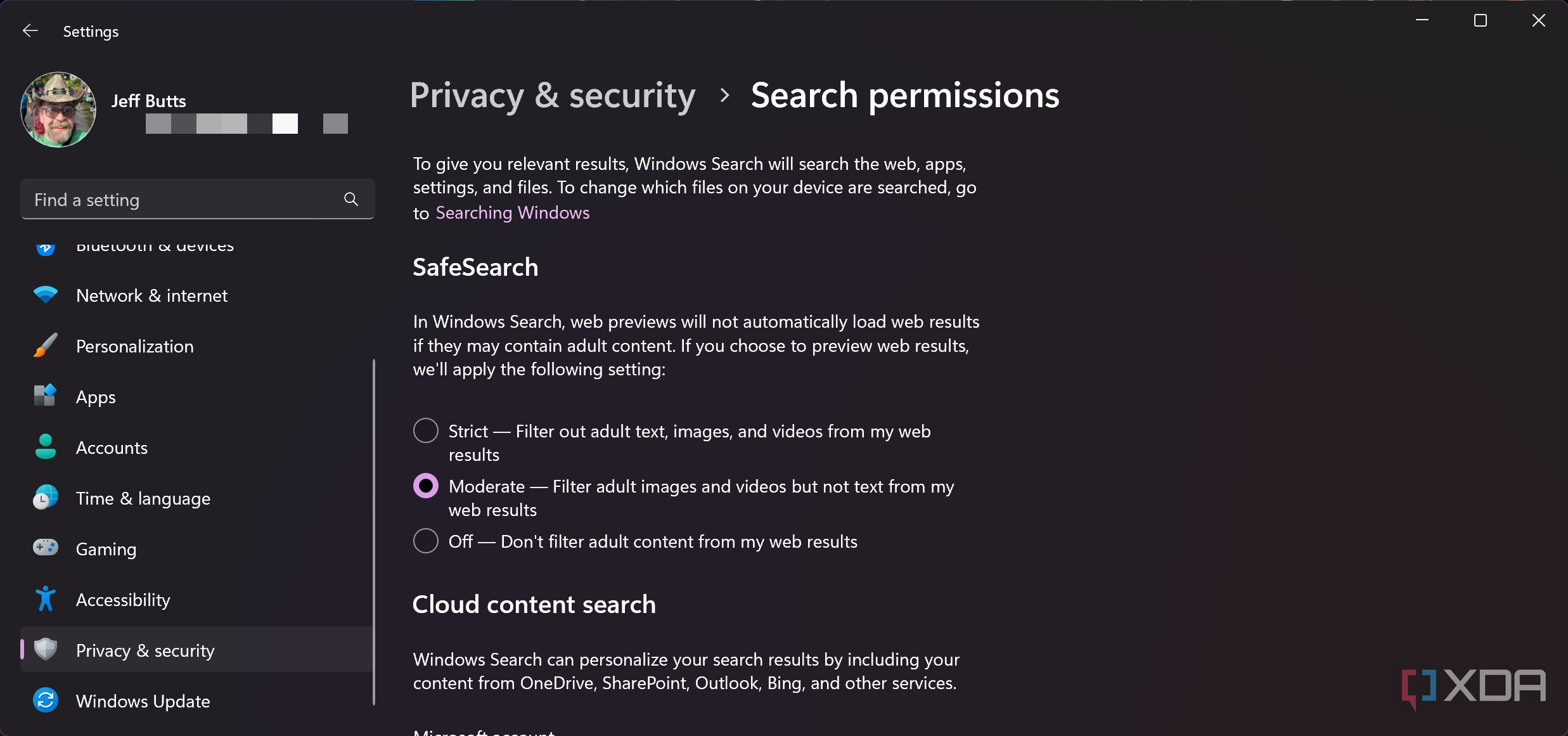 Microsoft Windows Search permissions