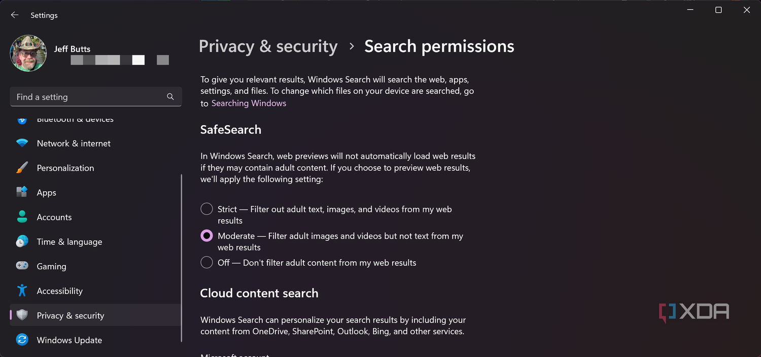 Microsoft Windows Search permissions