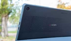 Close-up view of the rear camera on the Minisforum V3