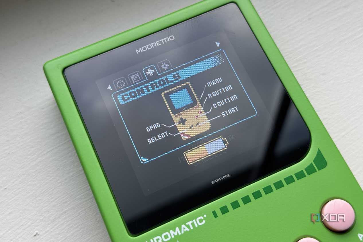 modretro chromatic in leaf color showing the control settings page