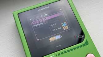 modretro chromatic in leaf color showing the firmware settings page