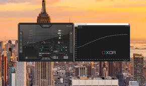 Screenshot of MSI Afterburner next to the voltage curve editor