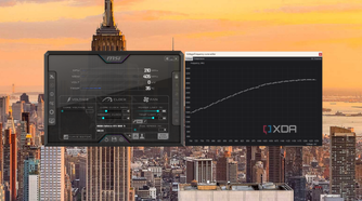 Screenshot of MSI Afterburner next to the voltage curve editor