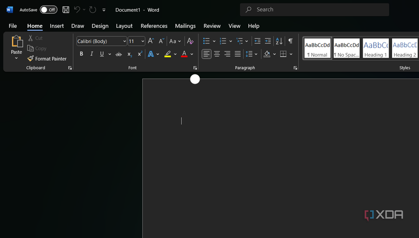Screenshot showing MS Office icons