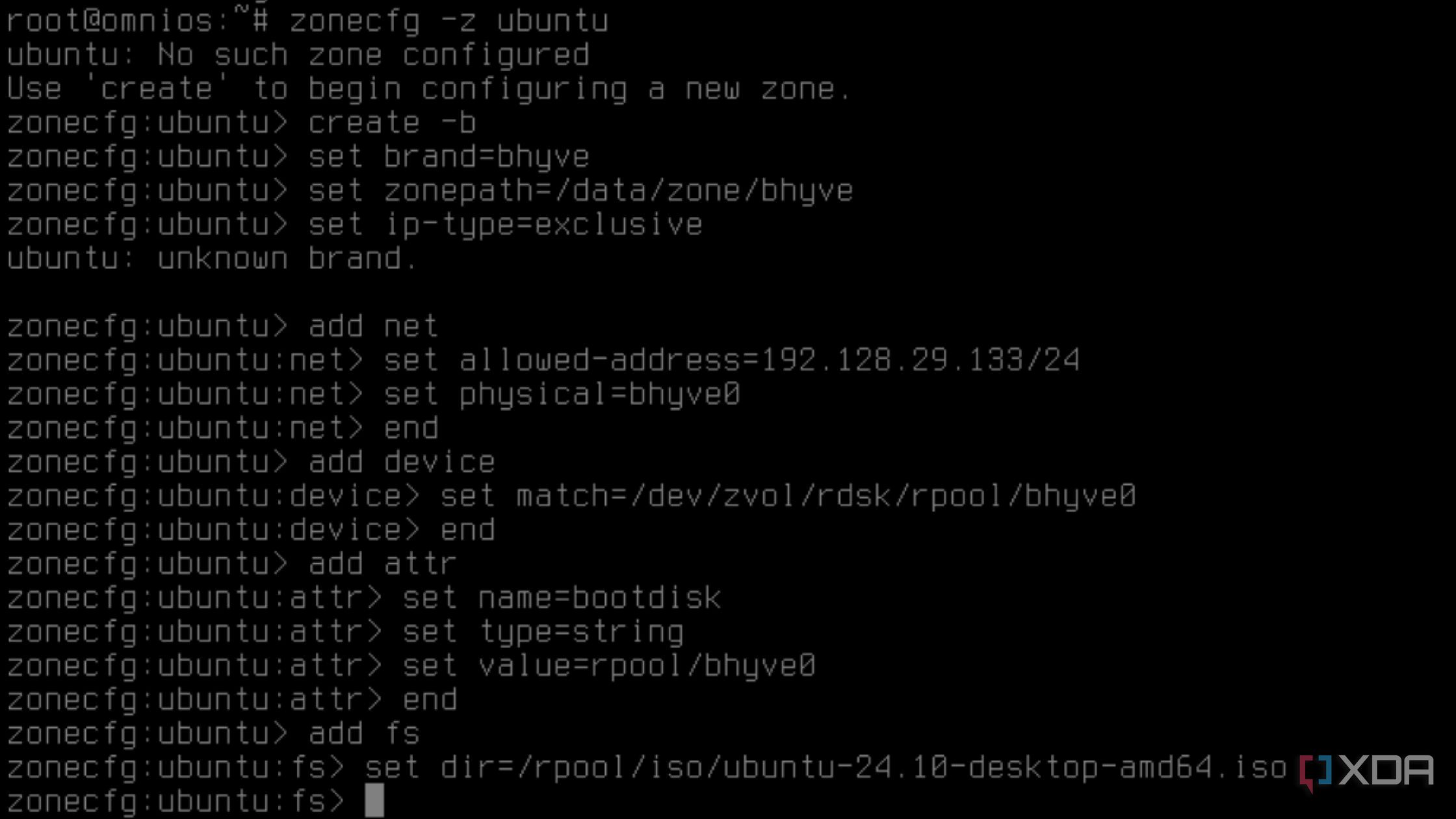 Creating a VM in OmniOS