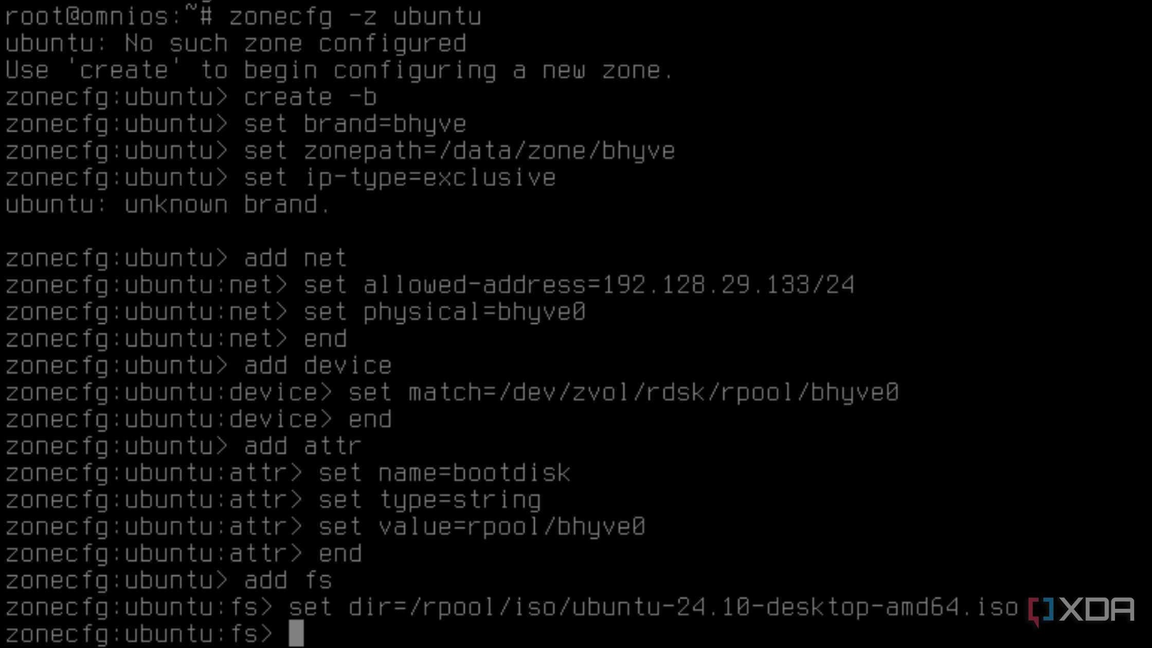 Creating a VM in OmniOS