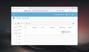 The file systems available in OpenMediaVault