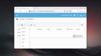 The file systems available in OpenMediaVault