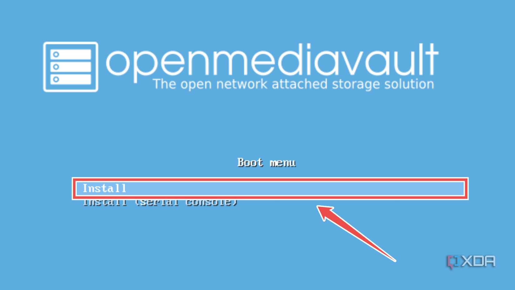 Pressing the Install button in the OMV setup wizard