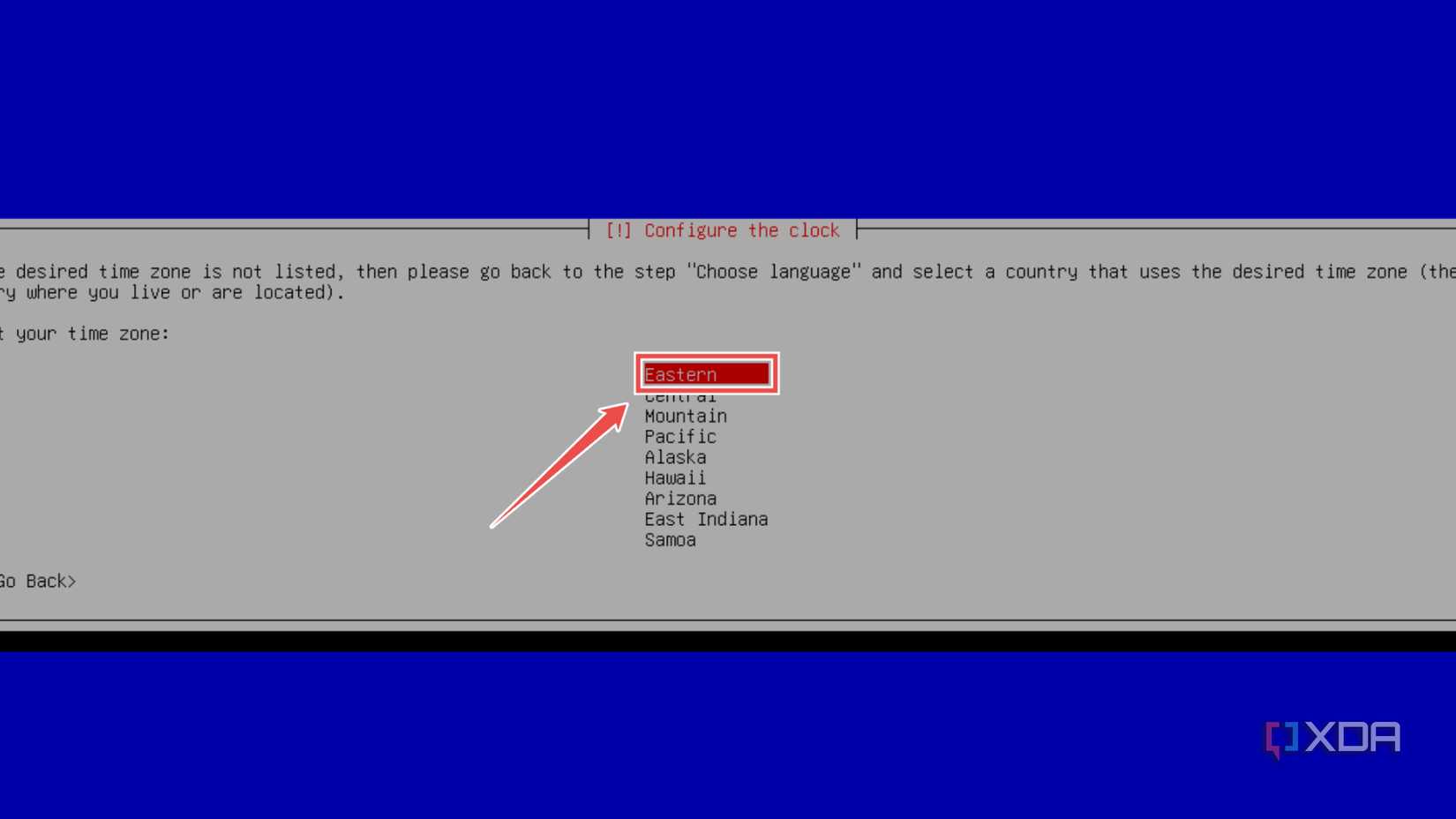 Picking the Timezone in the OMV setup wizard